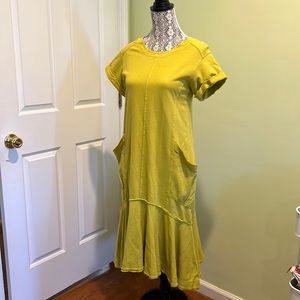 Anthropologie, Summer cotton midi dress, Size XS, mustard yellow